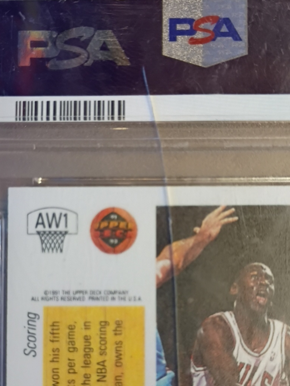 1991 Michael Jordan Upper Deck Award PSA Graded Mint 9 87339424 *Needs Reslab* - Picture 13 of 16